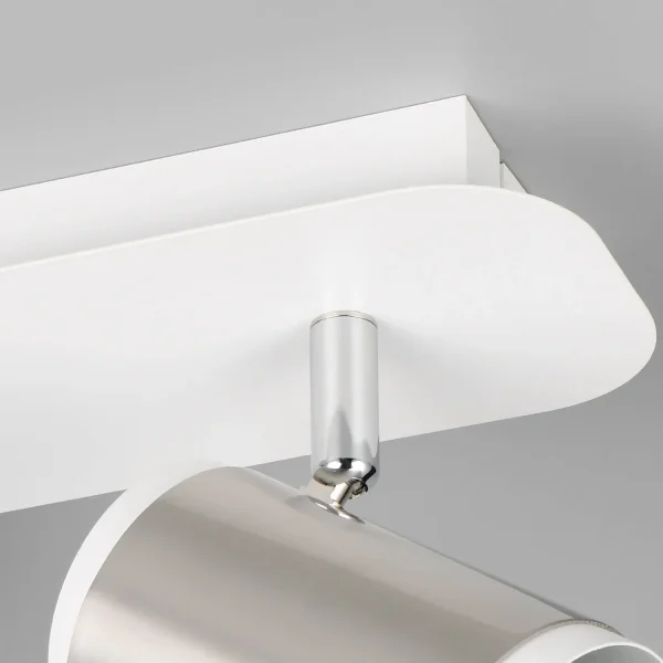 SPOT DA PARETE/PLAFONIERA 2 LUCI GU10 METALLO NICKEL OPACO GIADA