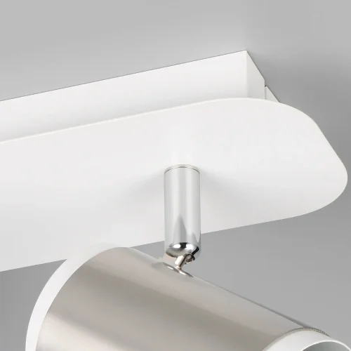 SPOT DA PARETE/PLAFONIERA 2 LUCI GU10 METALLO NICKEL OPACO GIADA