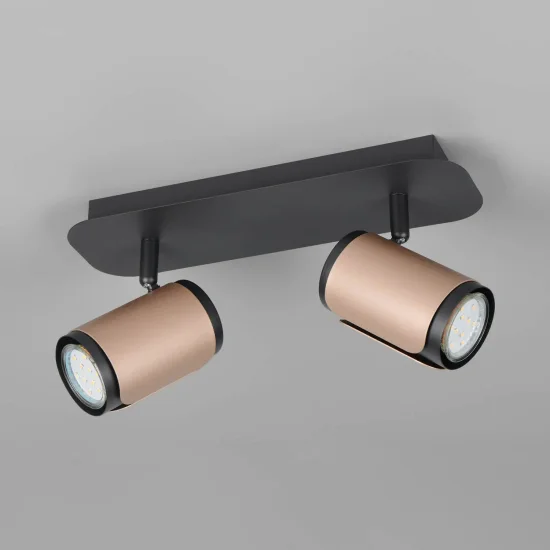 SPOT DA PARETE/SOFFITTO 2 LUCI GU10 METALLO COFFEE GIADA 2