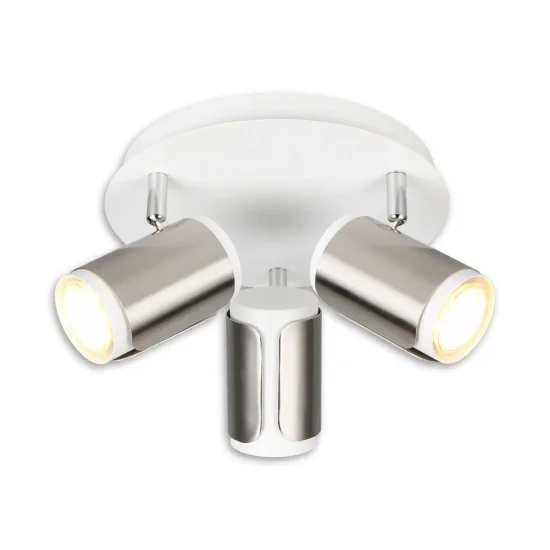 SPOT DA PARETE/SOFFITTO 3 LUCI GU10 METALLO NICKEL SATINATO GIADA
