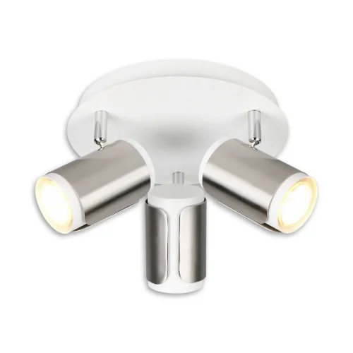 SPOT DA PARETE/SOFFITTO 3 LUCI GU10 METALLO NICKEL SATINATO GIADA