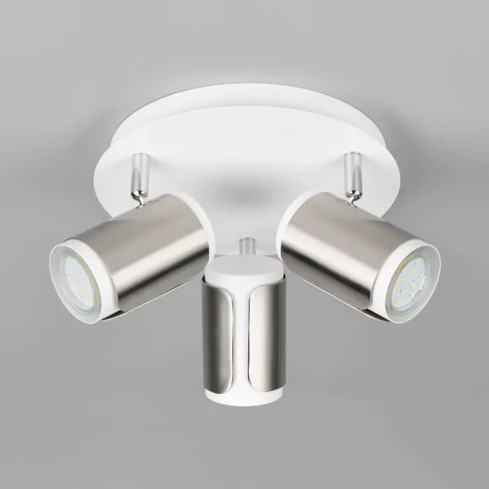 SPOT DA PARETE/SOFFITTO 3 LUCI GU10 METALLO NICKEL SATINATO GIADA 2