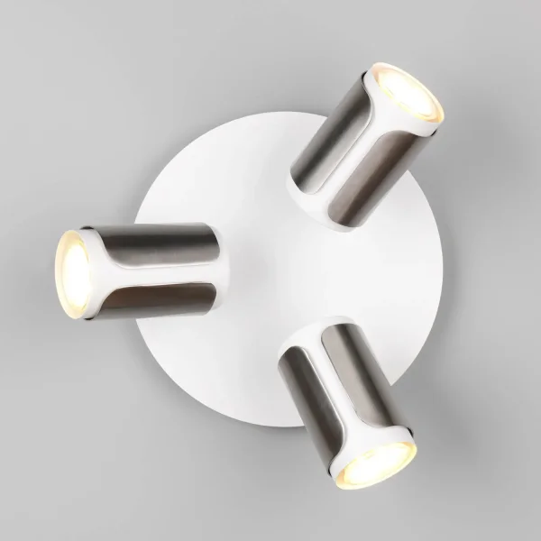 SPOT DA PARETE/SOFFITTO 3 LUCI GU10 METALLO NICKEL SATINATO GIADA