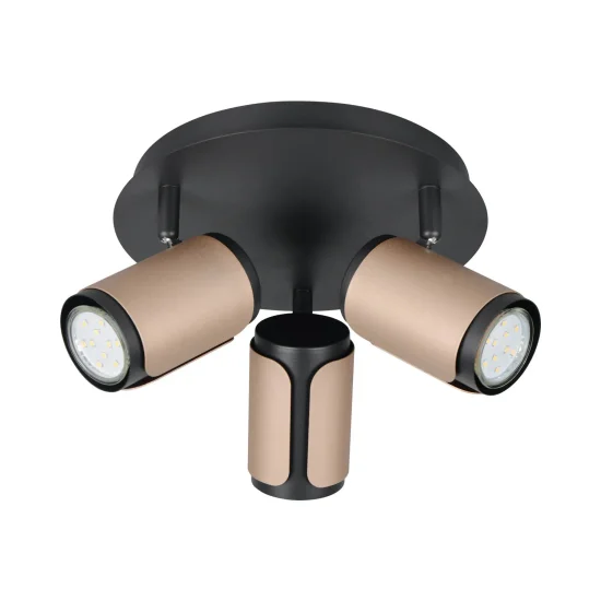 SPOT DA PAREDE/SOFFITTO 3 LUCI GU10 METALLO COFFEE GIADA 2