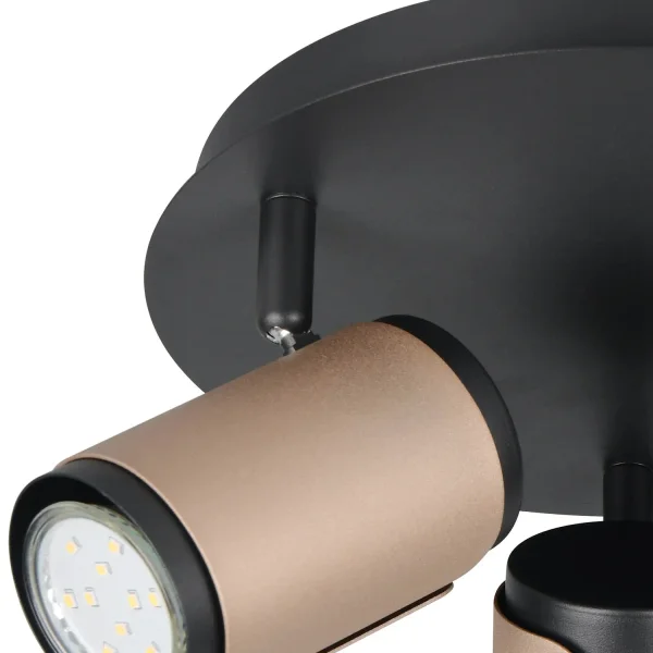 SPOT DA PAREDE/SOFFITTO 3 LUCI GU10 METALLO COFFEE GIADA