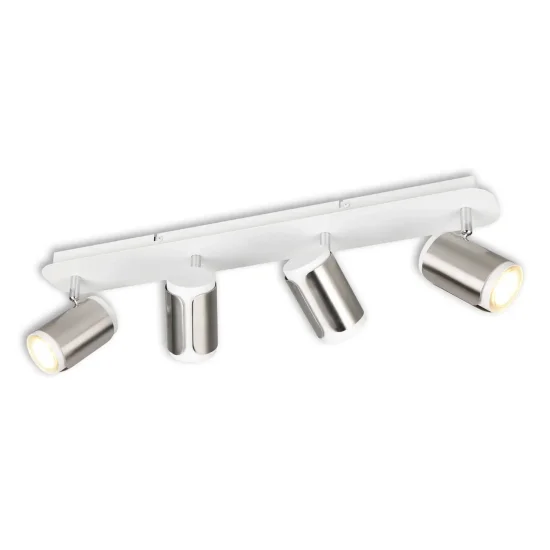 SPOT DA PARETE/SOFFITTO 4 LUCI GU10 METALLO NICKEL OPACO GIADA