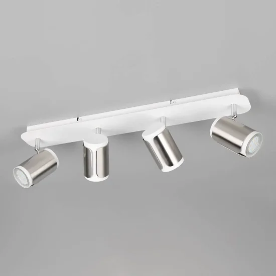 SPOT DA PARETE/SOFFITTO 4 LUCI GU10 METALLO NICKEL OPACO GIADA 2