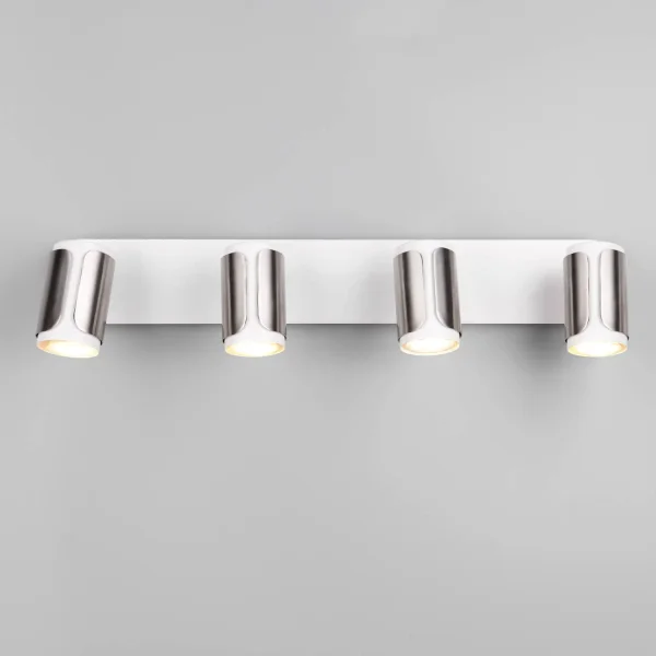 SPOT DA PARETE/SOFFITTO 4 LUCI GU10 METALLO NICKEL OPACO GIADA