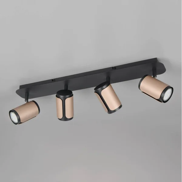 SPOT DA PARETE/SOFFITTO 4 LUCI GU10 METALLO COFFEE GIADA