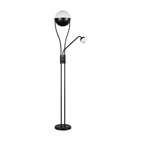LAMPADA DA TERRA LED 18W+3,8W 3000K METALLO NERO CASCATA