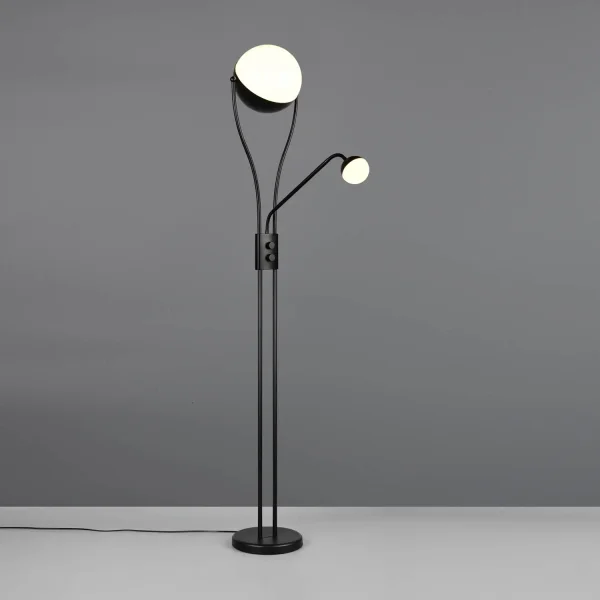 LAMPADA DA TERRA LED 18W+3,8W 3000K METALLO NERO CASCATA LAMPADA DA TERRA LED 18W+3,8W 3000K METALLO NERO CASCATA