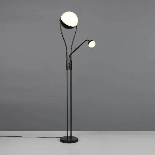 LAMPADA DA TERRA LED 18W+3,8W 3000K METALLO NERO CASCATA LAMPADA DA TERRA LED 18W+3,8W 3000K METALLO NERO CASCATA