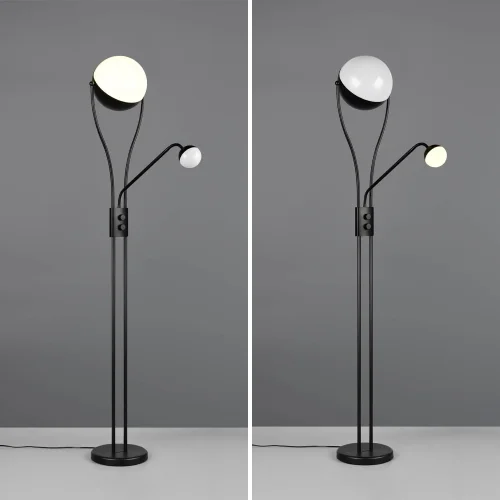 LAMPADA DA TERRA LED 18W+3,8W 3000K METALLO NERO CASCATA LAMPADA DA TERRA LED 18W+3,8W 3000K METALLO NERO CASCATA