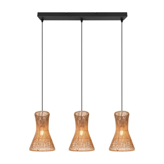 LAMPADA A SOSPENSIONE 3 LUCI E27 PAPIERGARN MARRONE NAHELE