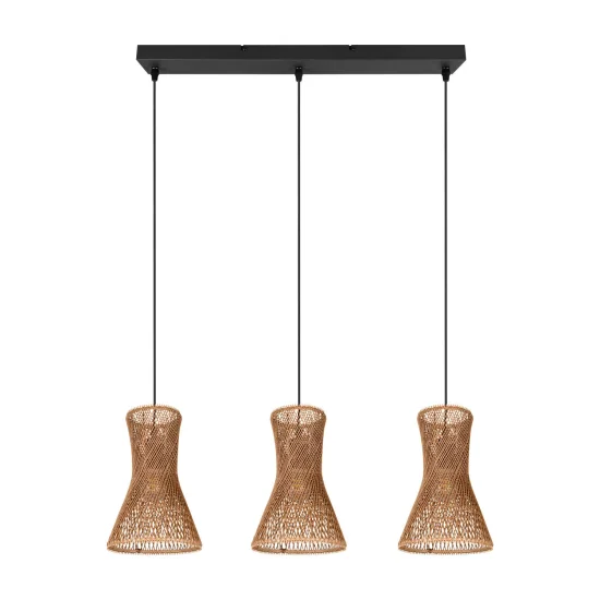 LAMPADA A SOSPENSIONE 3 LUCI E27 PAPIERGARN MARRONE NAHELE 2