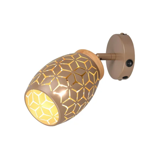 APPLIQUE DA PARETE 1 LUCE METALLO COFFEE E14 BIRKITA