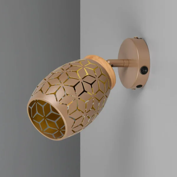 APPLIQUE DA PARETE 1 LUCE METALLO COFFEE E14 BIRKITA APPLIQUE DA PARETE 1 LUCE METALLO COFFEE E14 BIRKITA