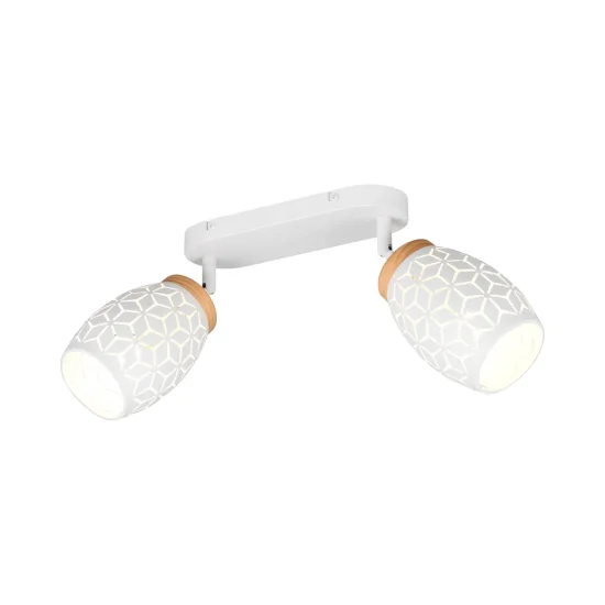 SPOT DA SOFFITTO/PARETE 2 LUCI METALLO BIANCO E14 BIRKITA