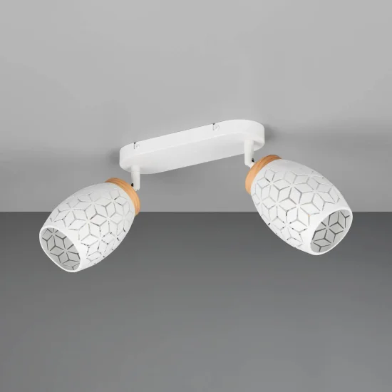 SPOT DA SOFFITTO/PARETE 2 LUCI METALLO BIANCO E14 BIRKITA 2