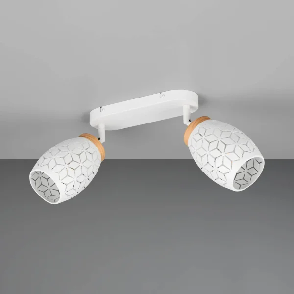 SPOT DA SOFFITTO/PARETE 2 LUCI METALLO BIANCO E14 BIRKITA