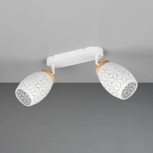 SPOT DA SOFFITTO/PARETE 2 LUCI METALLO BIANCO E14 BIRKITA