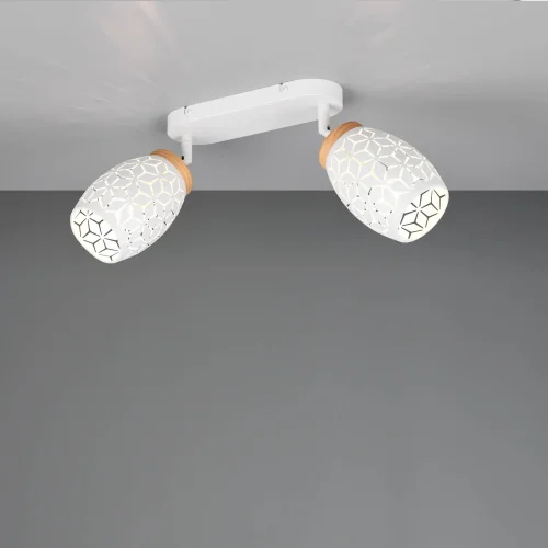 SPOT DA SOFFITTO/PARETE 2 LUCI METALLO BIANCO E14 BIRKITA