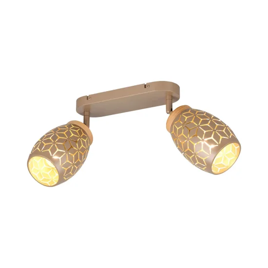 SPOT 2 LUCI SOFFITTO/PARETE METALLO COFFEE E14 BIRKITA