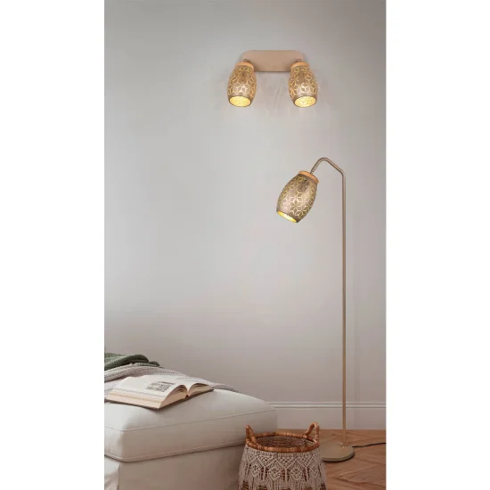 SPOT 2 LUCI SOFFITTO/PARETE METALLO COFFEE E14 BIRKITA 2