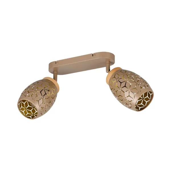 SPOT 2 LUCI SOFFITTO/PARETE METALLO COFFEE E14 BIRKITA