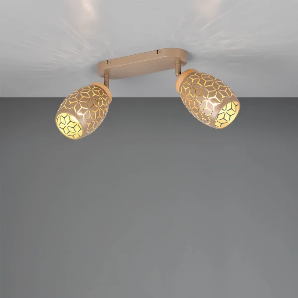 SPOT 2 LUCI SOFFITTO/PARETE METALLO COFFEE E14 BIRKITA