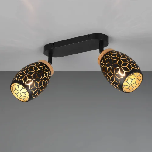 SPOT 2 LUCI SOFFITTO/PARETE METALLO NERO E14 BIRKITA