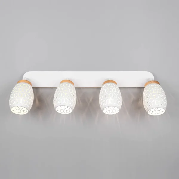 SPOT 4 LUCI DA SOFFITTO METALLO BIANCO E14 BIRKITA