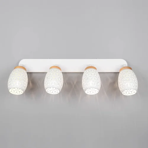 SPOT 4 LUCI DA SOFFITTO METALLO BIANCO E14 BIRKITA