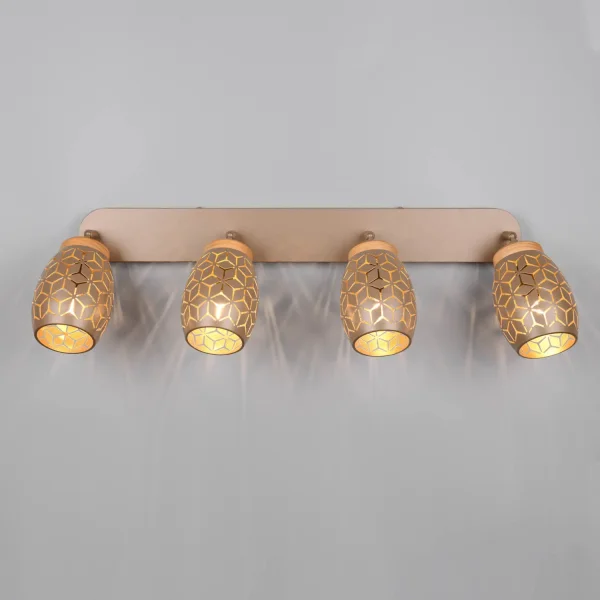 SPOT 4 LUCI DA SOFFITTO METALLO COFFEE E14 BIRKITA