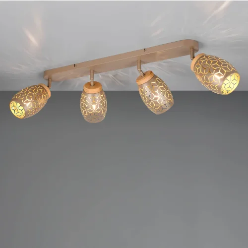 SPOT 4 LUCI DA SOFFITTO METALLO COFFEE E14 BIRKITA