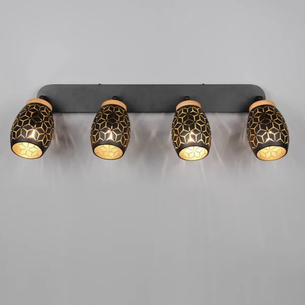 SPOT 4 LUCI DA SOFFITTO METALLO NERO E14 BIRKITA SPOT 4 LUCI DA SOFFITTO METALLO NERO E14 BIRKITA