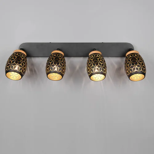 SPOT 4 LUCI DA SOFFITTO METALLO NERO E14 BIRKITA SPOT 4 LUCI DA SOFFITTO METALLO NERO E14 BIRKITA