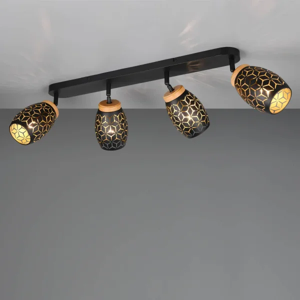 SPOT 4 LUCI DA SOFFITTO METALLO NERO E14 BIRKITA SPOT 4 LUCI DA SOFFITTO METALLO NERO E14 BIRKITA