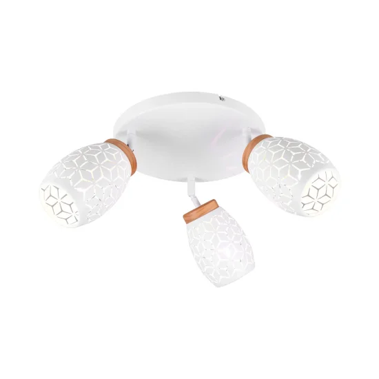 PLAFONNIER 3 LUCI METALLO BIANCO E14 BIRKITA