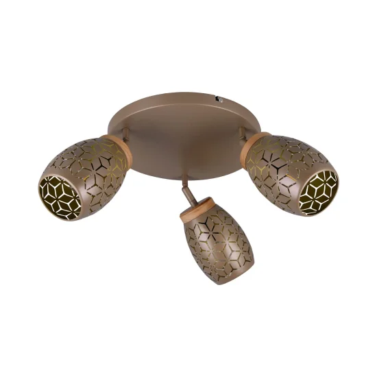 PLAFONIERA 3 LUCI METALLO COFFEE E14 BIRKITA 2