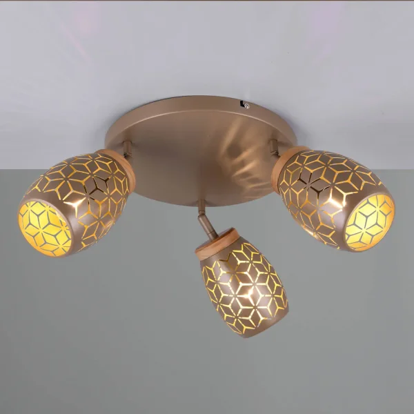 PLAFONIERA 3 LUCI METALLO COFFEE E14 BIRKITA PLAFONIERA 3 LUCI METALLO COFFEE E14 BIRKITA