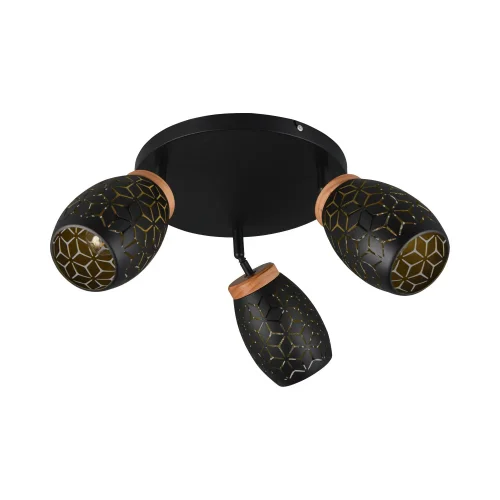 PLAFONIERA 3 LUCI METALLO NERO E14 BIRKITA PLAFONIERA 3 LUCI METALLO NERO E14 BIRKITA