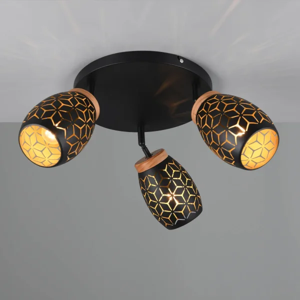 PLAFONIERA 3 LUCI METALLO NERO E14 BIRKITA PLAFONIERA 3 LUCI METALLO NERO E14 BIRKITA