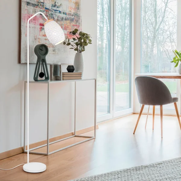 LAMPADA DA TERRA 1 LUCE METALLO BIANCO E27 BIRKITA LAMPADA DA TERRA 1 LUCE METALLO BIANCO E27 BIRKITA