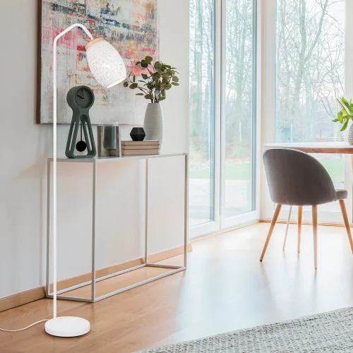 LAMPADA DA TERRA 1 LUCE METALLO BIANCO E27 BIRKITA LAMPADA DA TERRA 1 LUCE METALLO BIANCO E27 BIRKITA