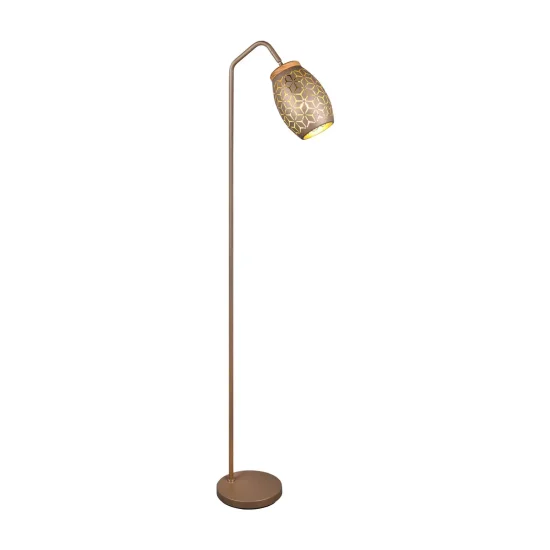 LAMPADA DA TERRA 1 LUCE METALLO COFFEE E27 BIRKITA