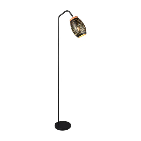 LAMPADA DA TERRA 1 LUCE METALLO NERO E27 BIRKITA