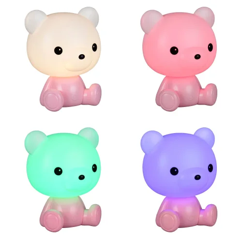 LAMPADA DA TAVOLO LED 3W 3000K RGB ORSETTO ROSA LAMPADA DA TAVOLO LED 3W 3000K RGB ORSETTO ROSA