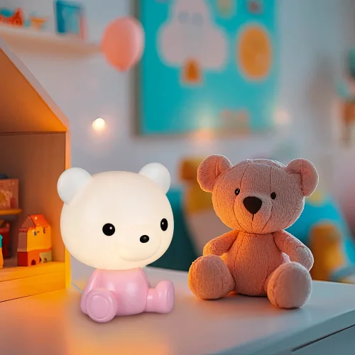 LAMPADA DA TAVOLO LED 3W 3000K RGB ORSETTO ROSA LAMPADA DA TAVOLO LED 3W 3000K RGB ORSETTO ROSA