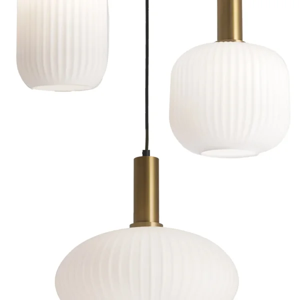 Lampada A Sospensione 3 Luci Tulipani Bianco Opal Ø40 E27 Shelby  | Lúzete